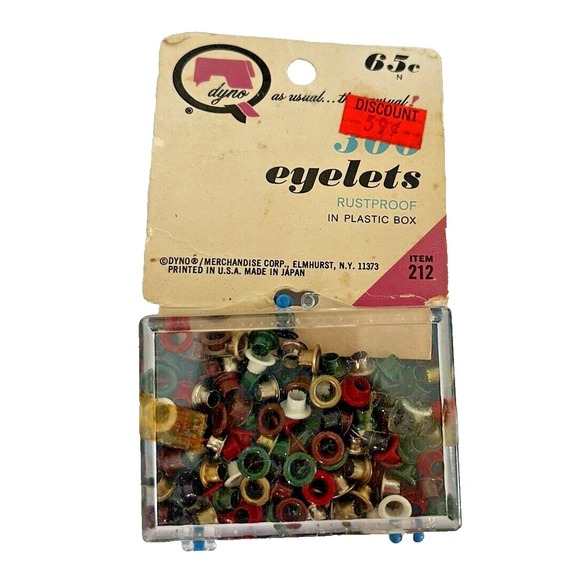 Vintage Dyno Merchandising Corp Elmhurst NY‎ USA Eyelets 300 count Made In Japan - Picture 1 of 1